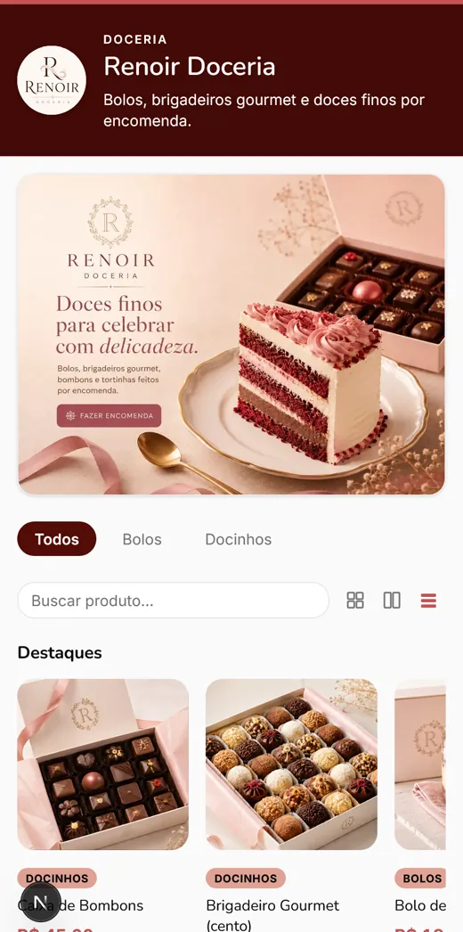Renoir Doceria — Vitrine